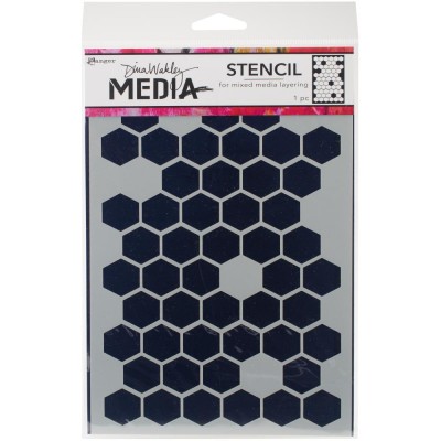 Ranger- Dina Wakley Media - stencil «Honeycomb» 6" X 9"